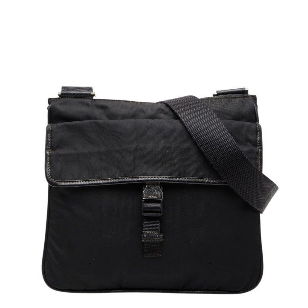 Prada Triangle Logo Plate Shoulder Bag